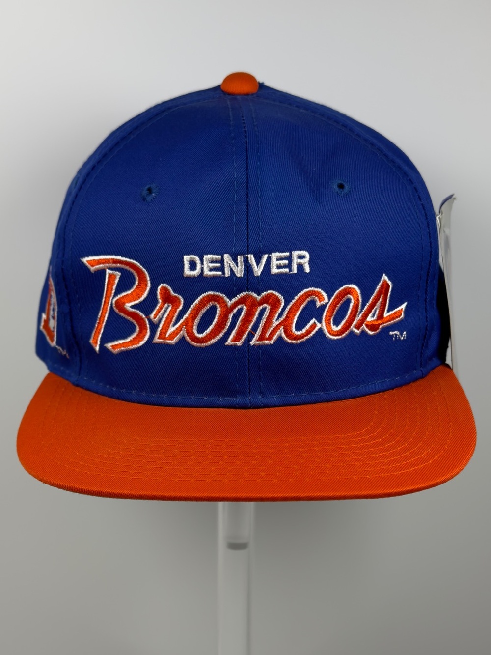 Vtg Denver Broncos Sports Specialties Snapback Hat 90s The Twill Script NWT Blue